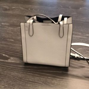 Banana Republic white leather mini tote bag.
